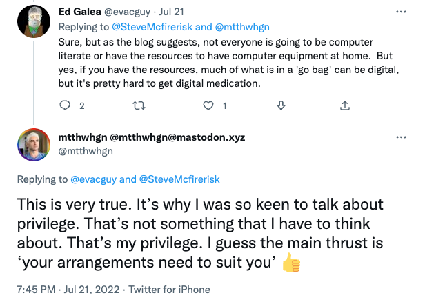 An exchange on twitter regarding a difference of opinion on 'grab bags'